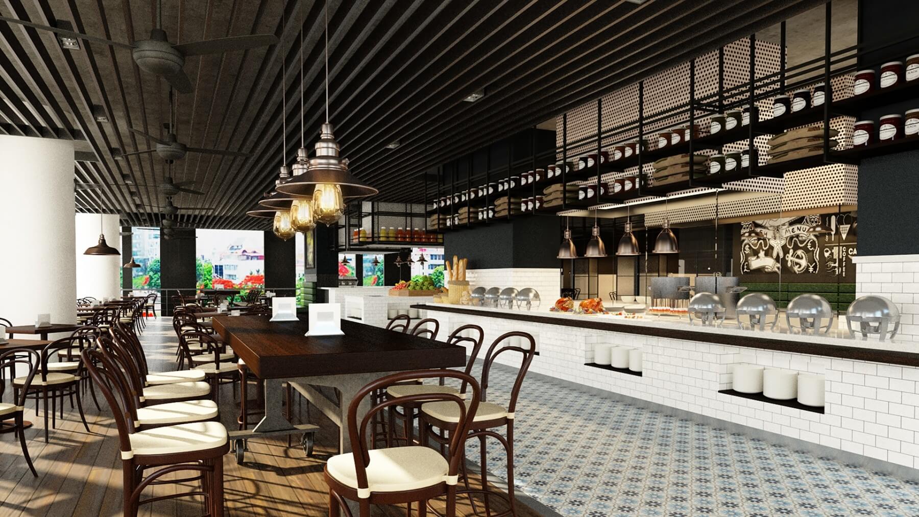 thiết kế quầy buffet Pendecor