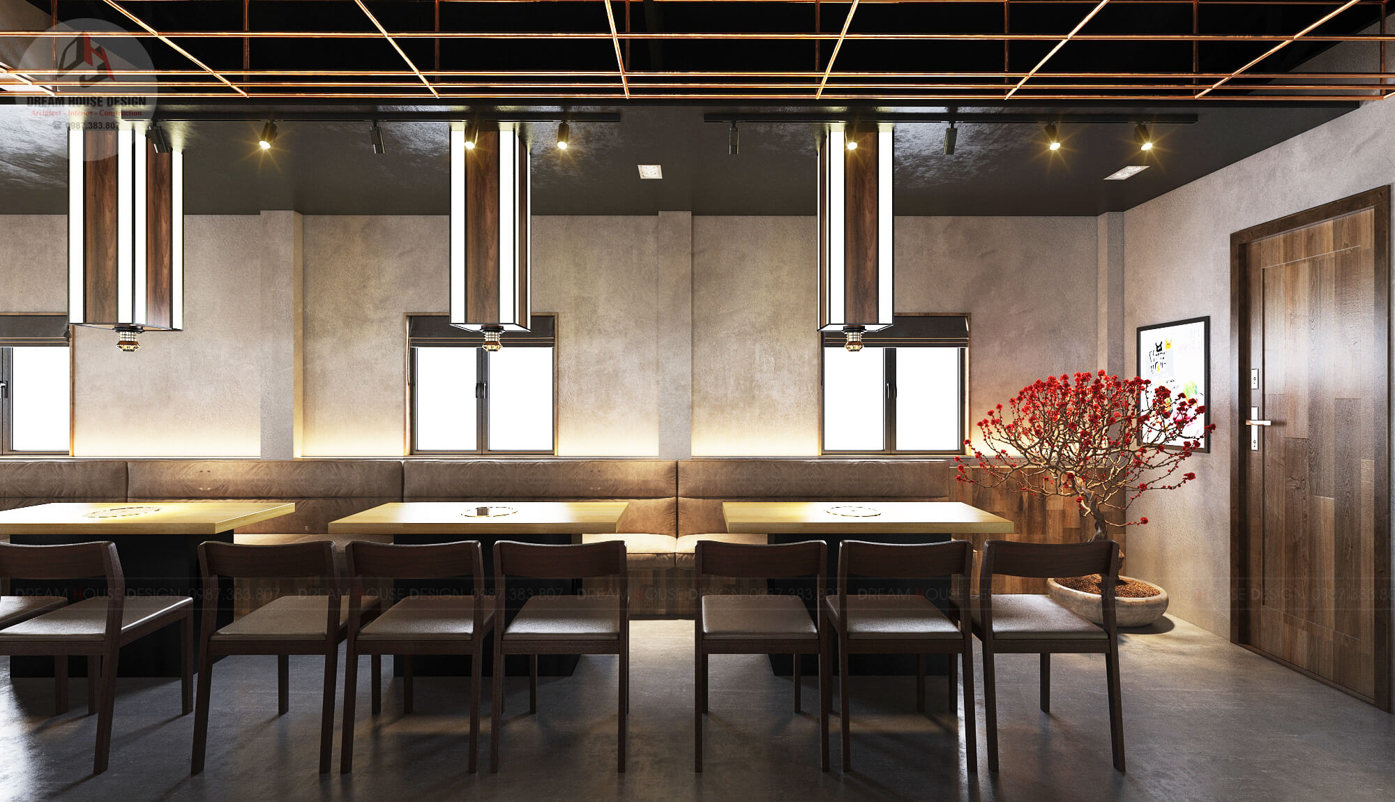 thiết kế quán lẩu nướng không khói Pendecor