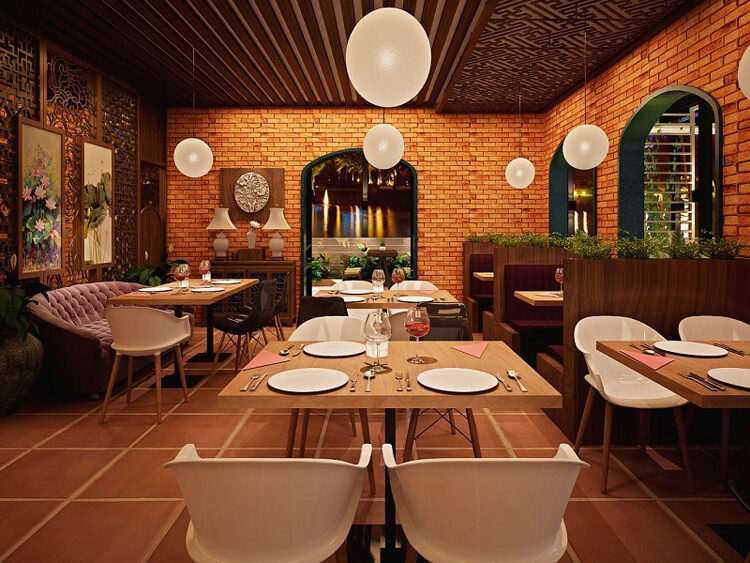thiết kế quán ăn nhỏ hẹp Pendecor