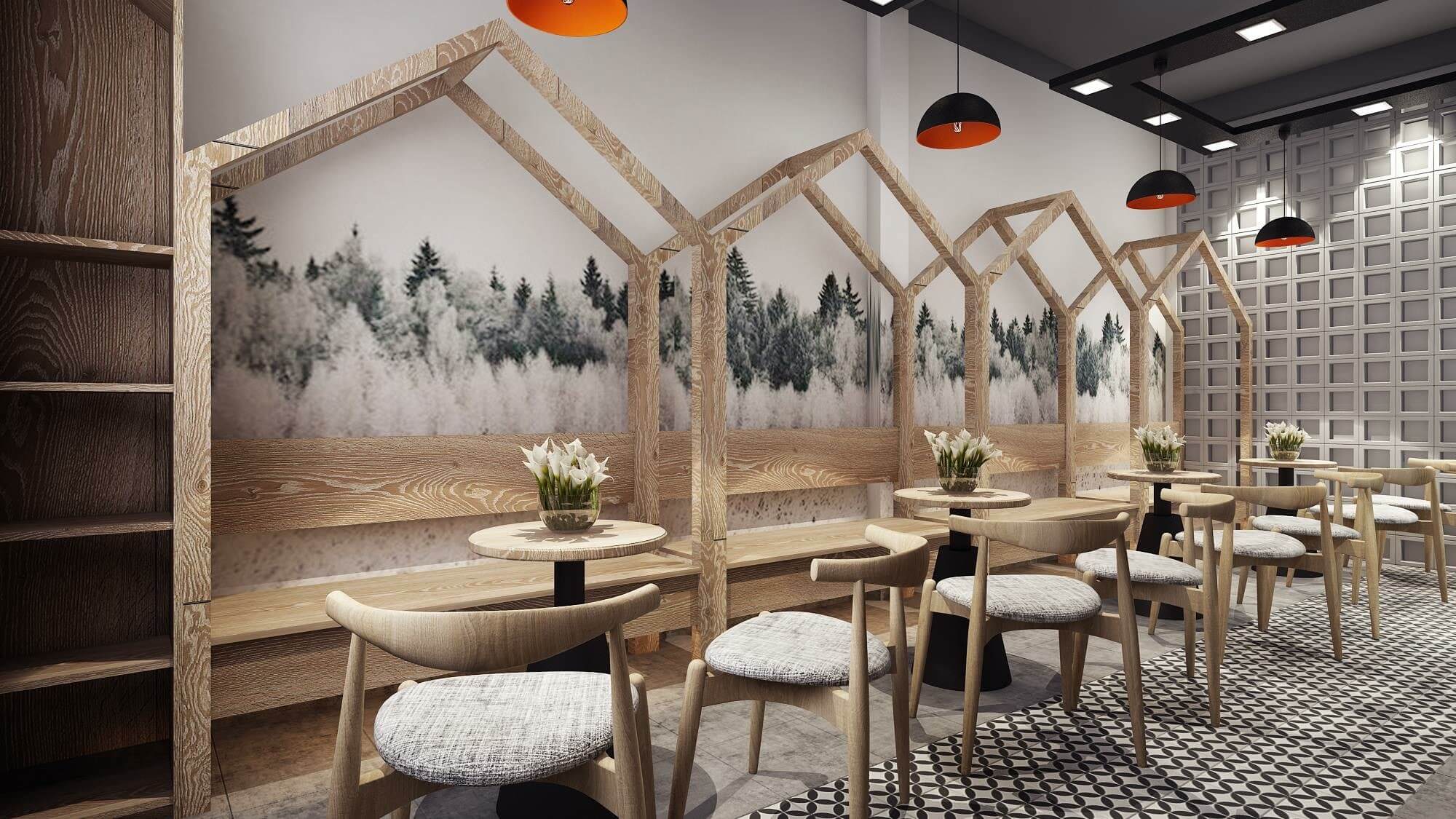 thiết kế quán ăn nhỏ đẹp Pendecor