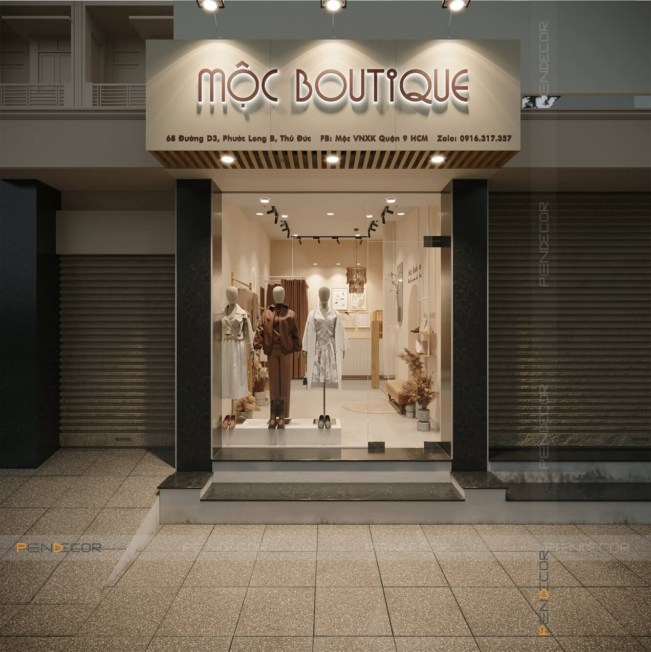 Thiết Kế Shop Thời Trang Nữ Mộc Boutique