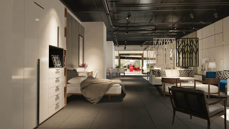 thi công showroom Pendecor