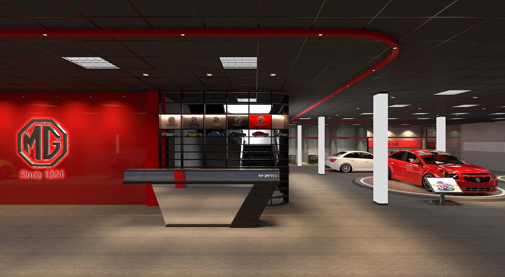 thiết kế nội thất showroom ô tô