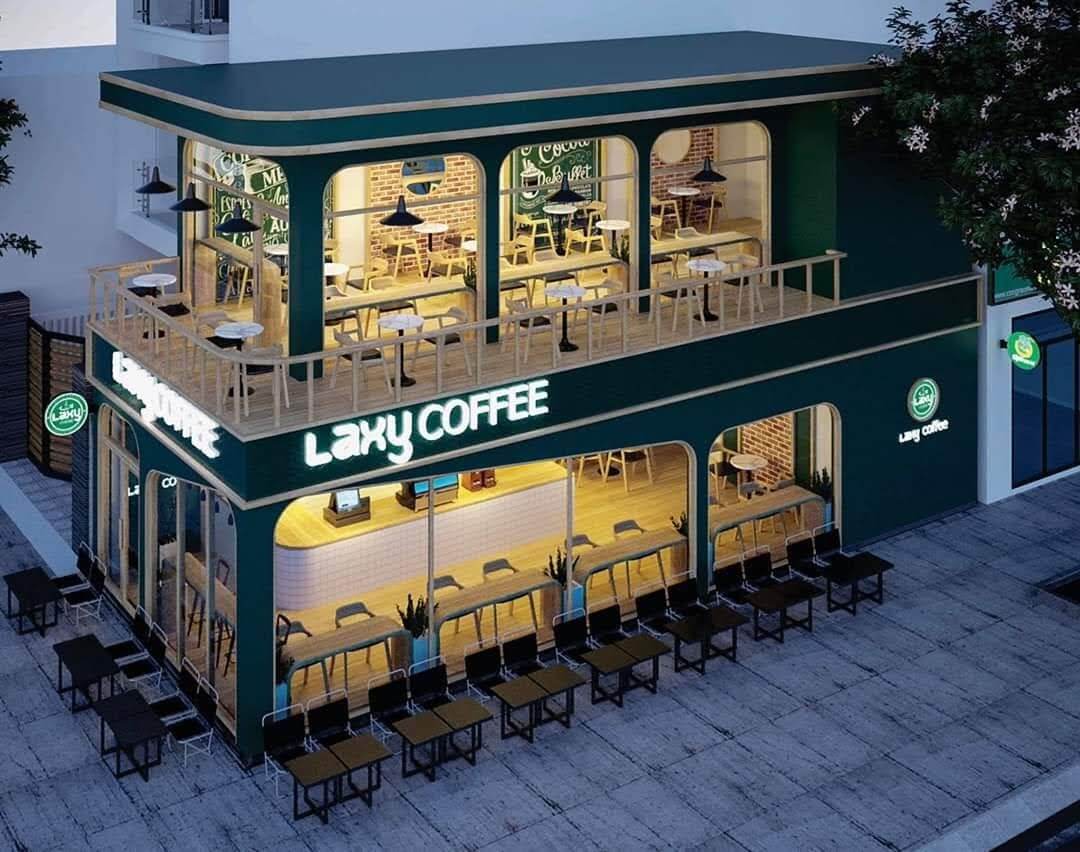 thiết kế quán cafe 2 mặt tiền đẹp Pendecor