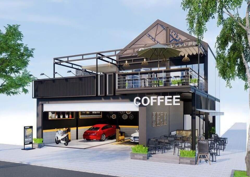 quán cà phê đẹp 2 mặt tiền Pendecor