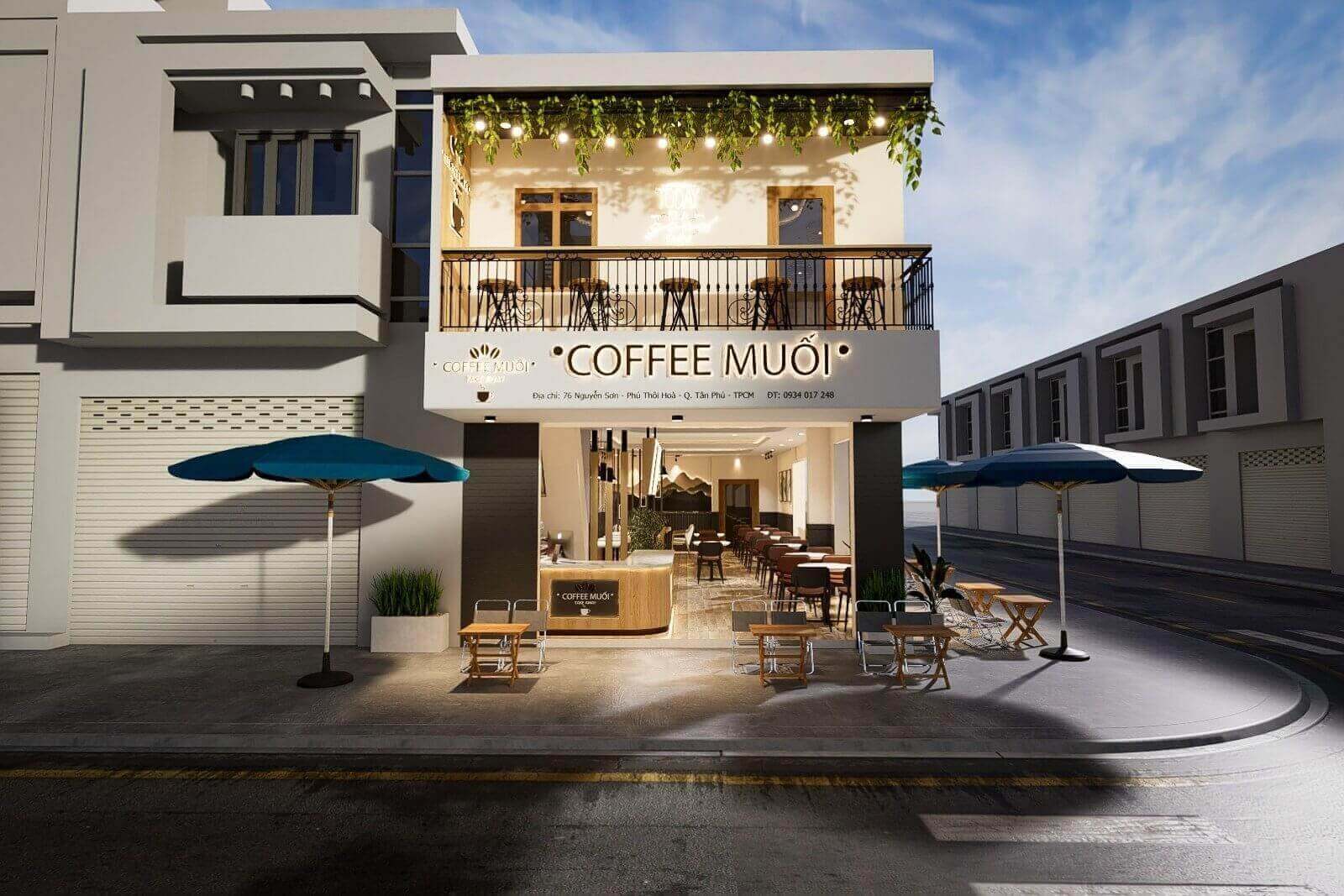 thi công thiết kế quán cafe Pendecor