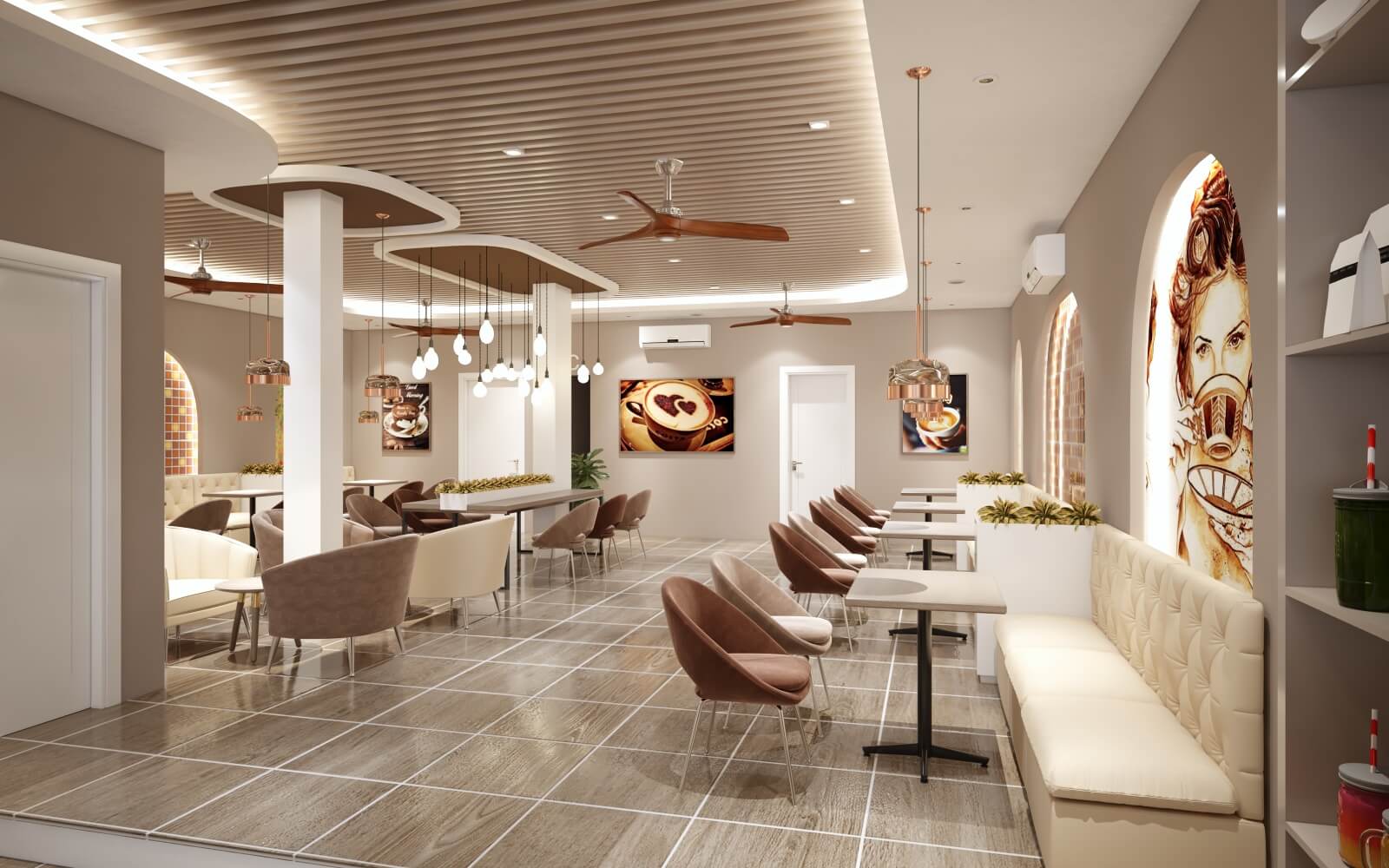 thi công quán cà phê Pendecor