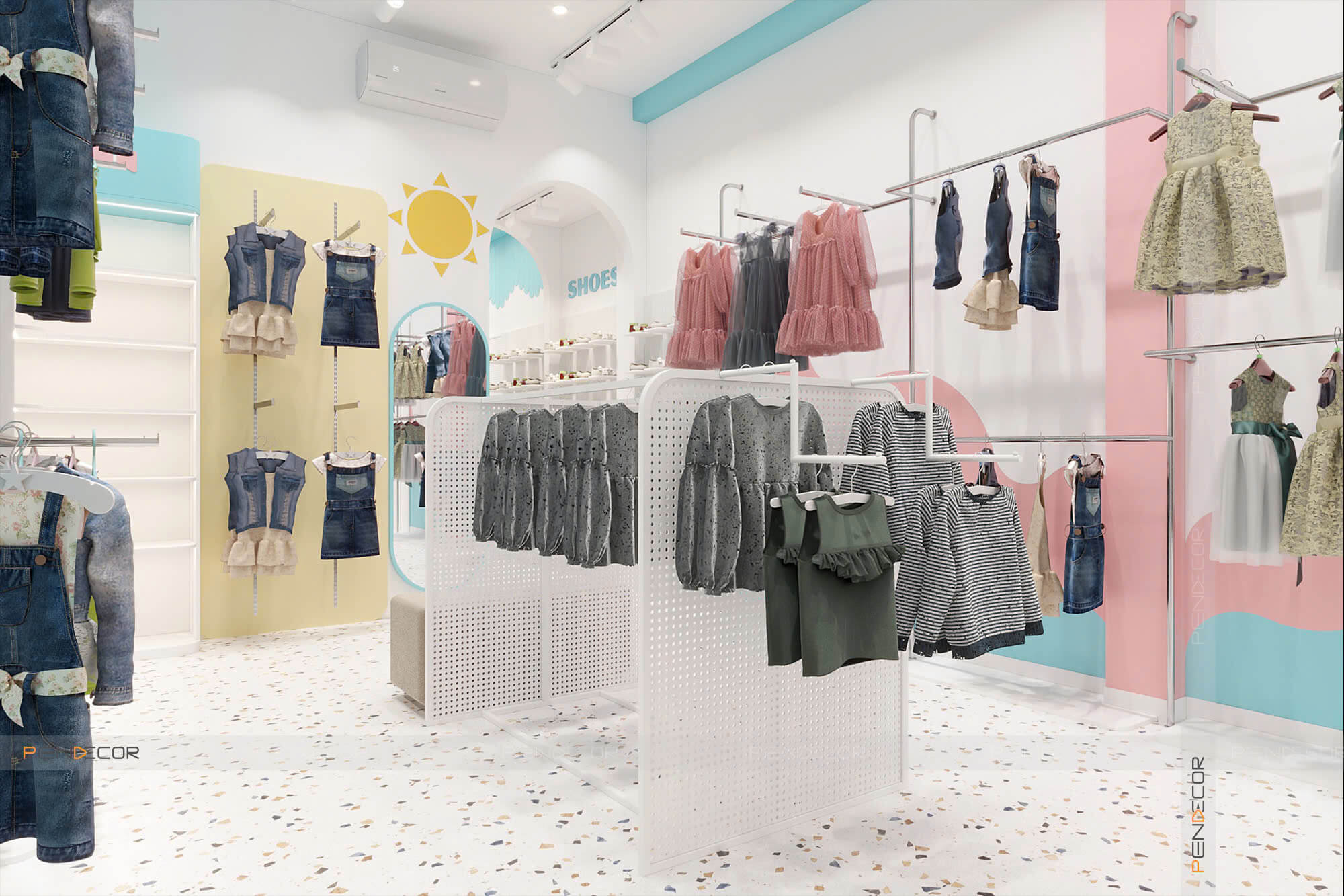 Thiết Kế Shop Thời Trang Trẻ Em Nấm Kid