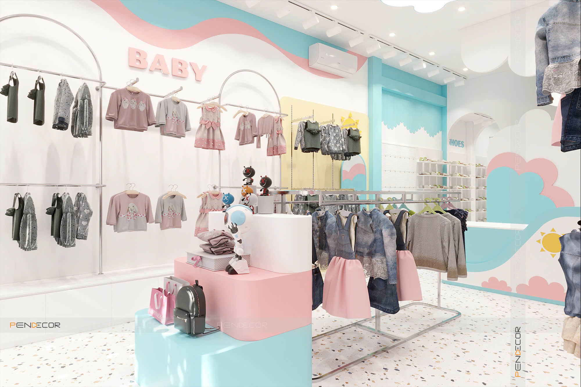 Thiết Kế Shop Thời Trang Trẻ Em Nấm Kid