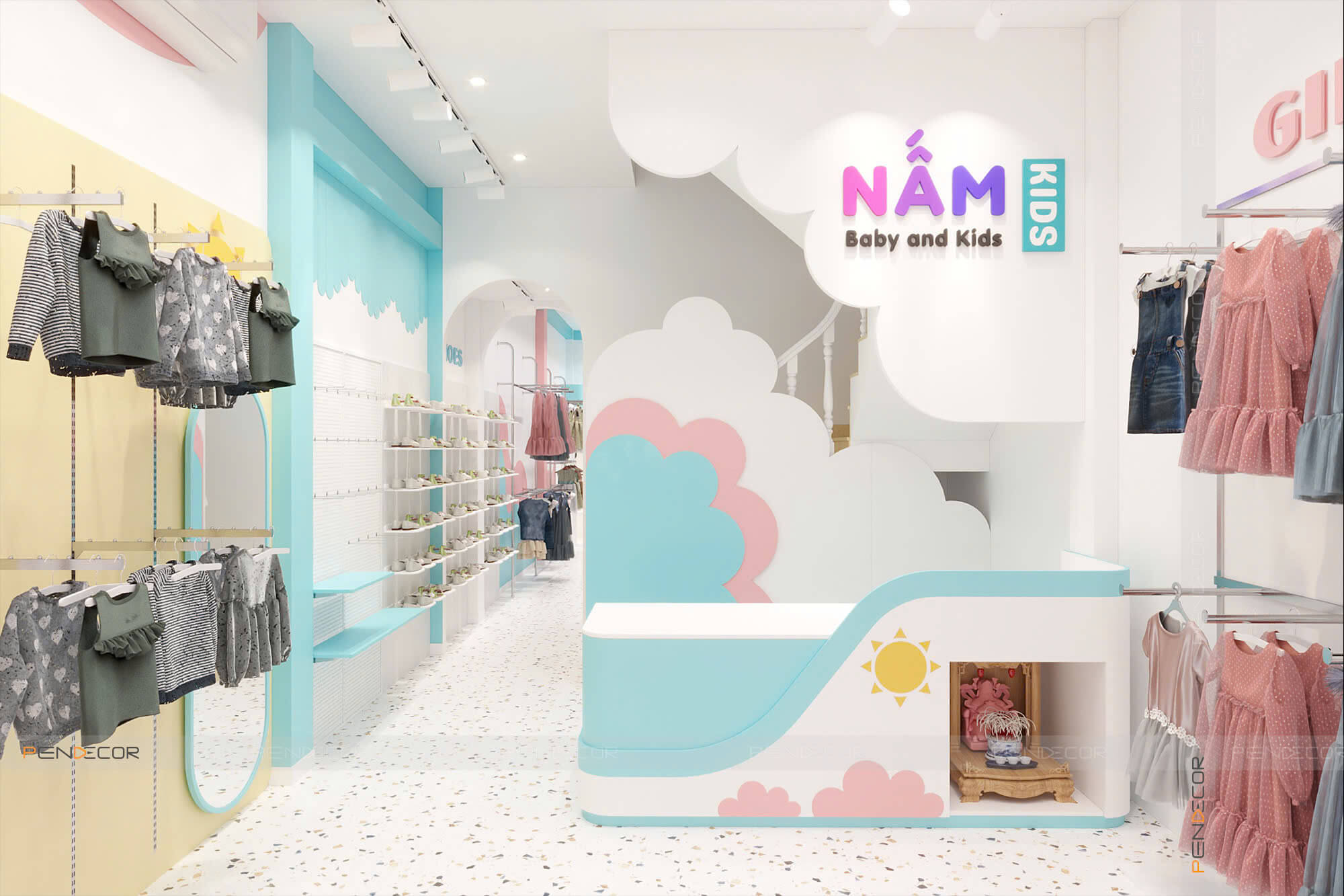 Thiết Kế Shop Thời Trang Trẻ Em Nấm Kid