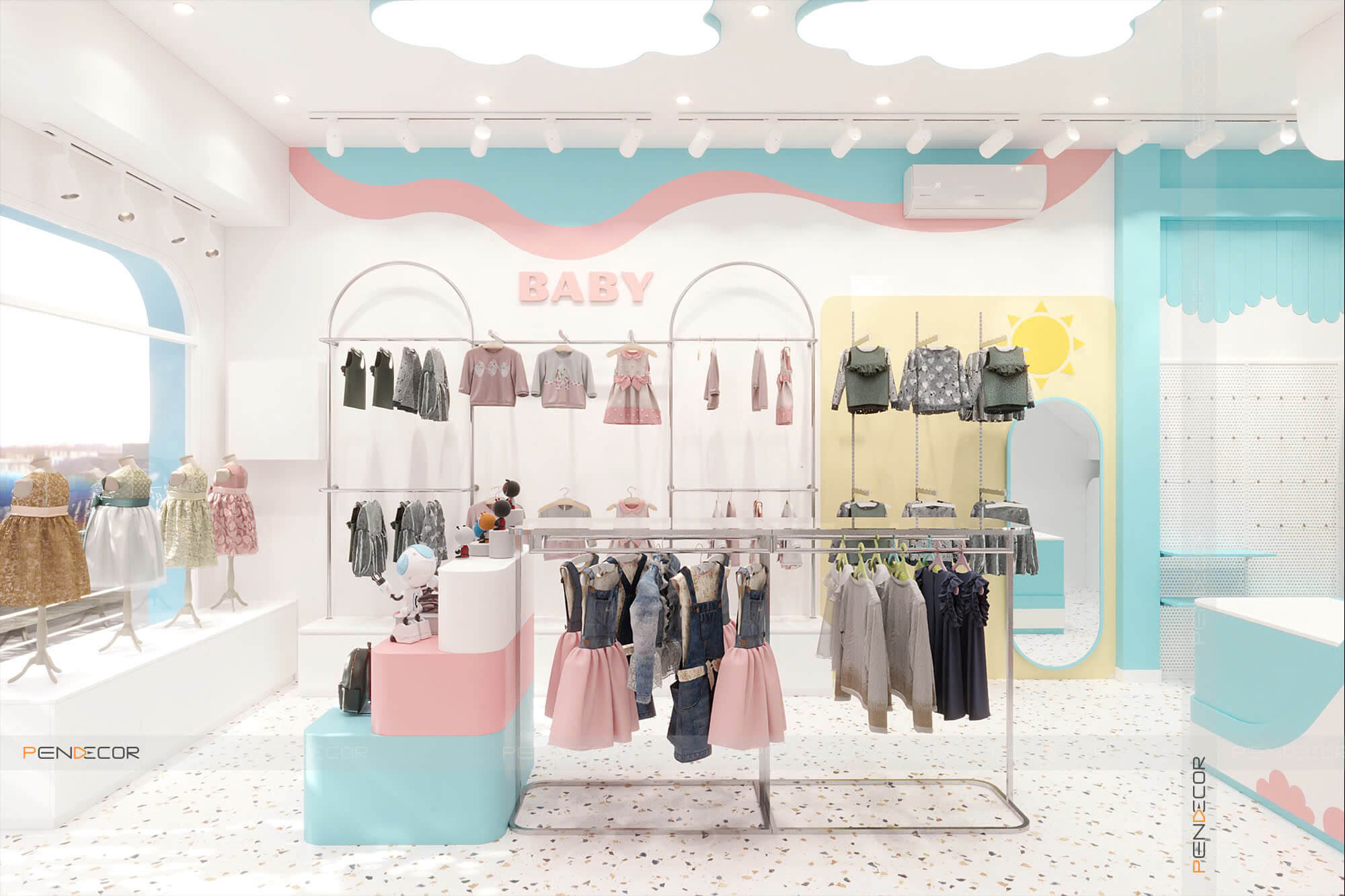 Thiết Kế Shop Thời Trang Trẻ Em Nấm Kid