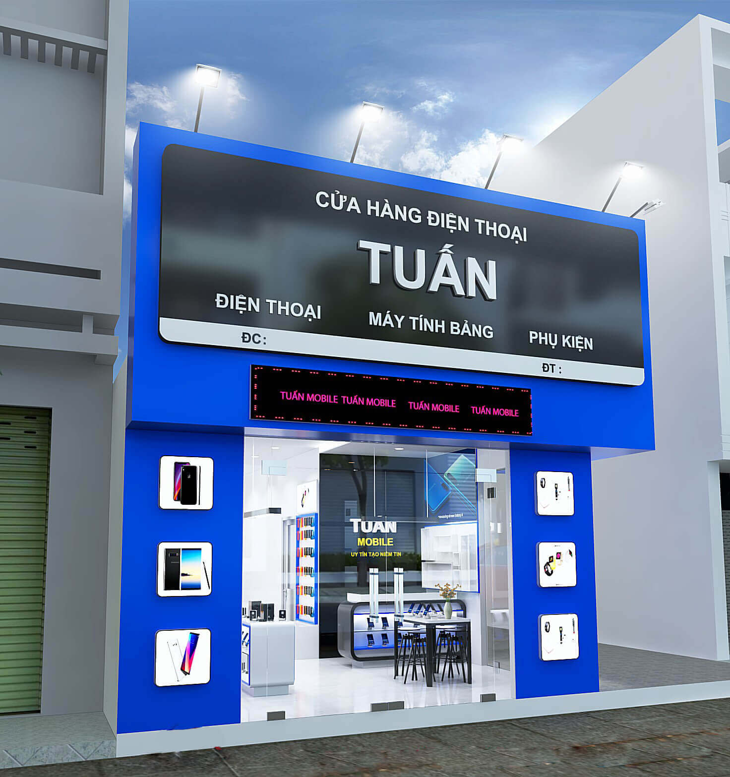 thiết kế bảng hiệu điện thoại Pendecor