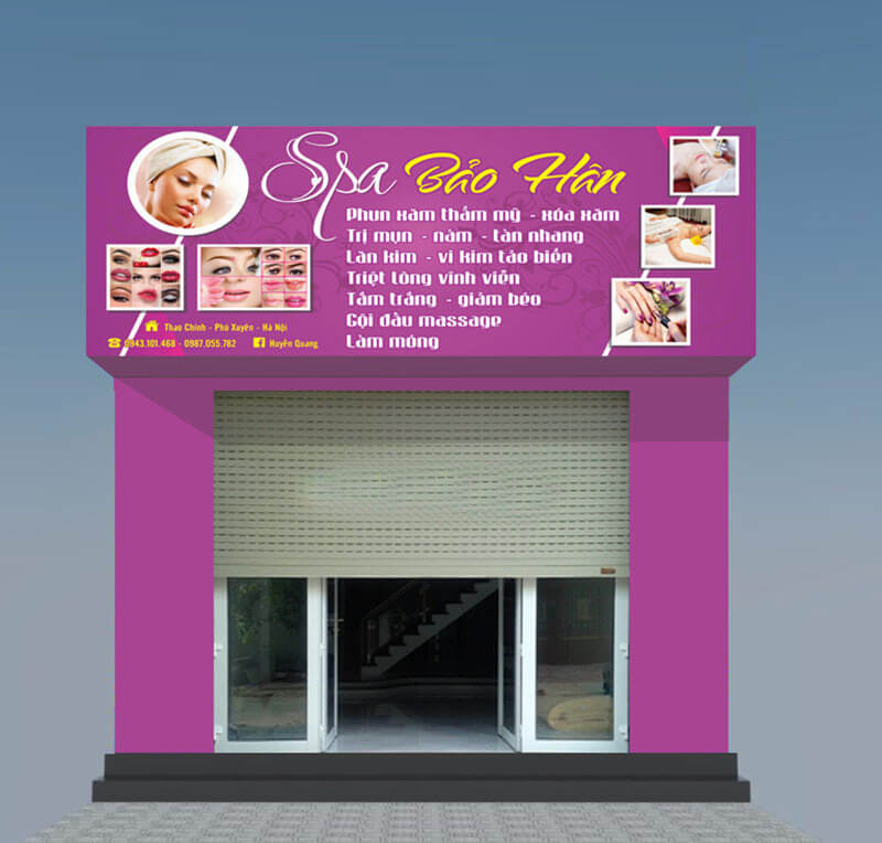thiết kế biển quảng cáo spa Pendecor