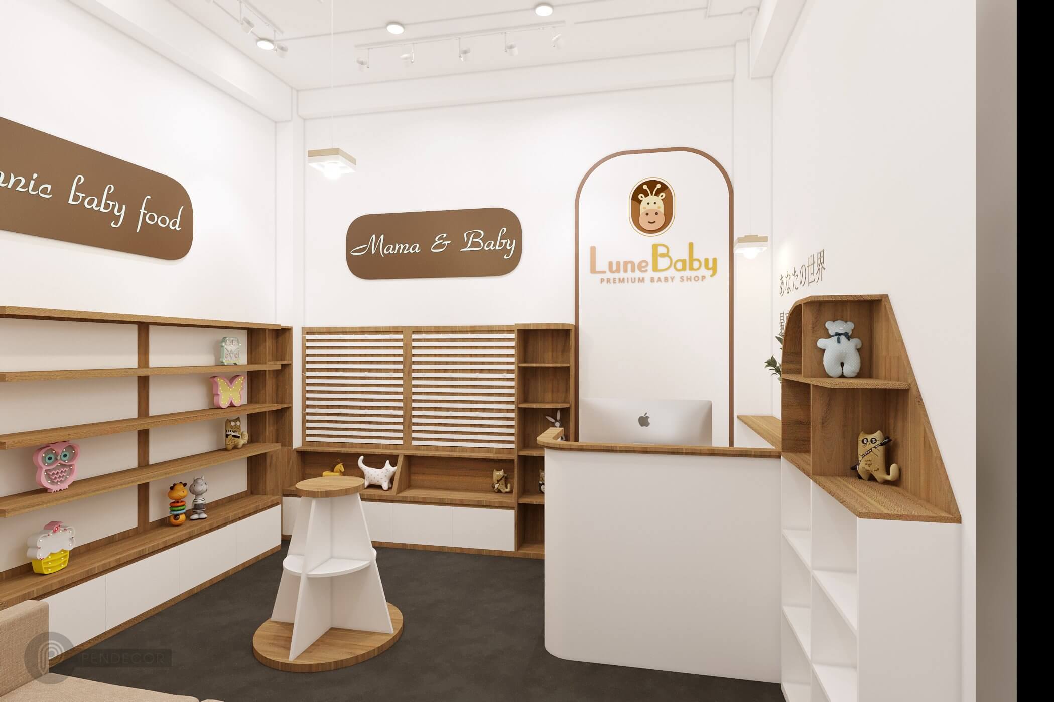 thiết kế cửa hàng mẹ và bé Pendecor