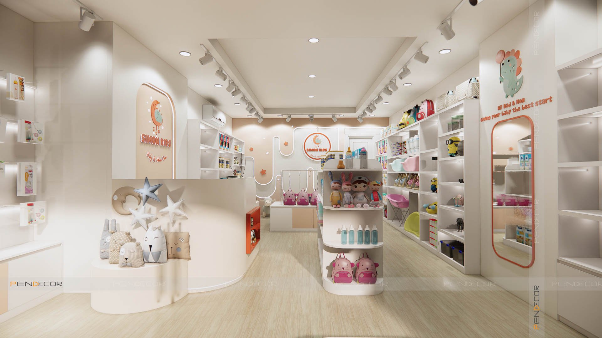 mẫu thiết kế shop mẹ và bé