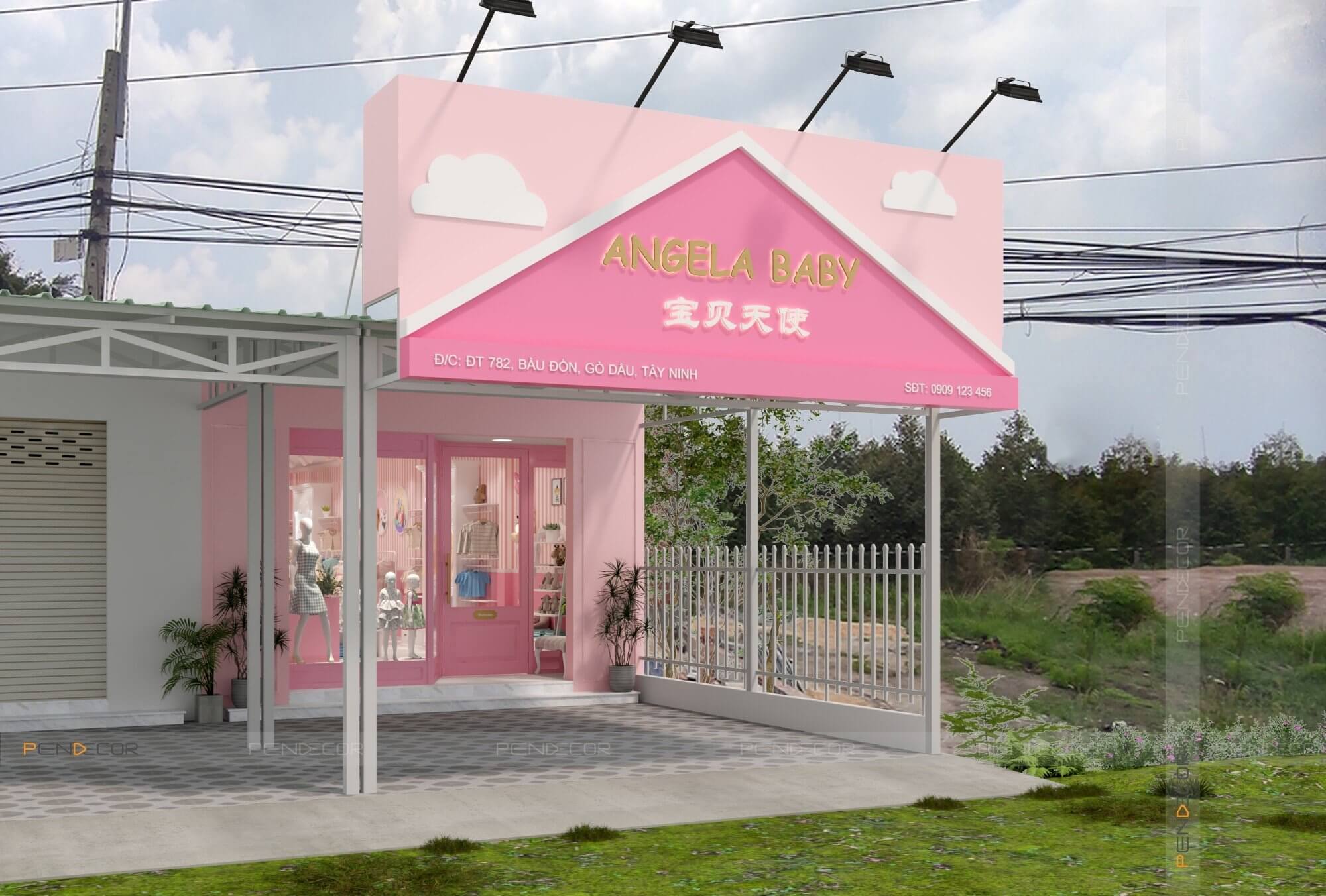 thiết kế shop bỉm sữa