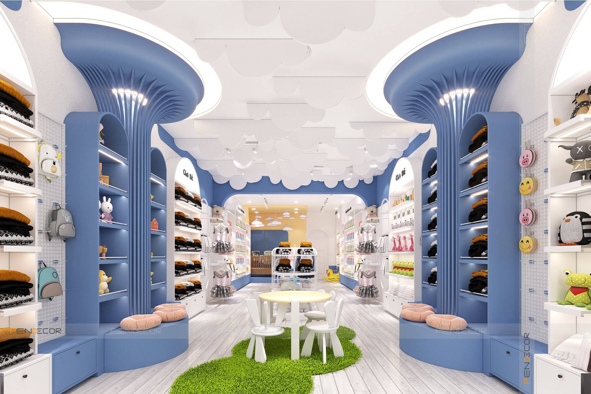 thiết kế shop mẹ và bé Pendecor