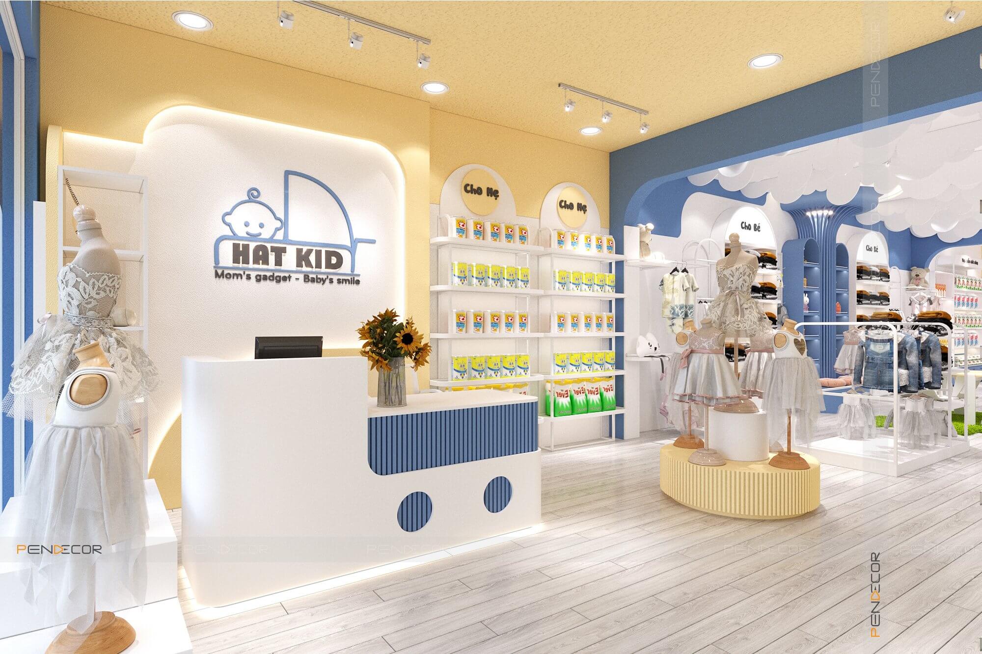 thiết kế cửa hàng mẹ và bé Pendecor