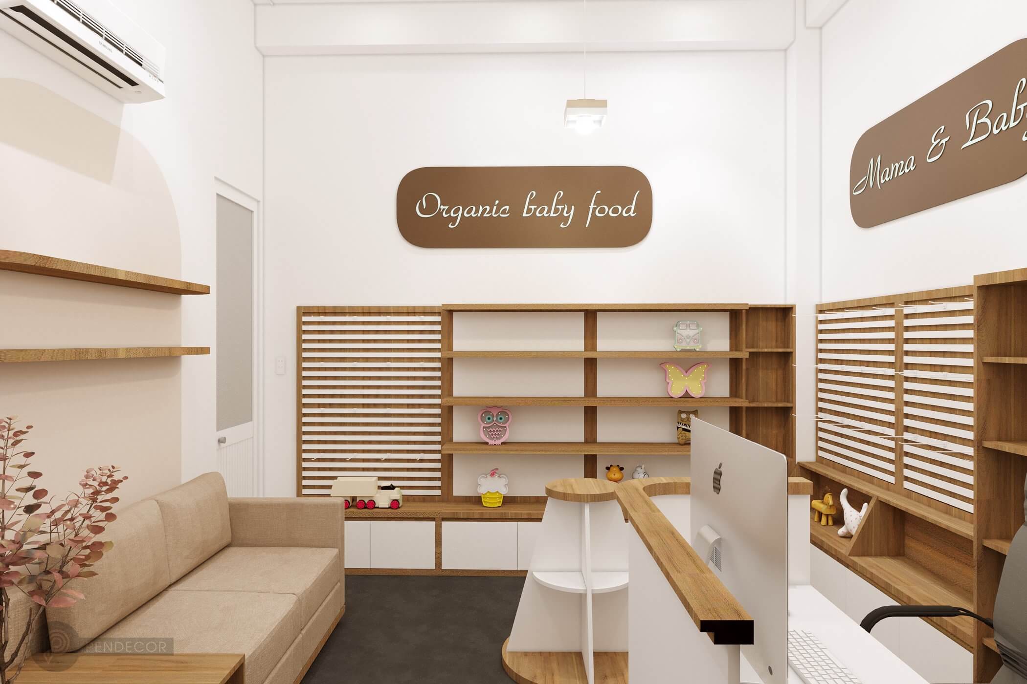 mẫu thiết kế cửa hàng mẹ và bé Pendecor
