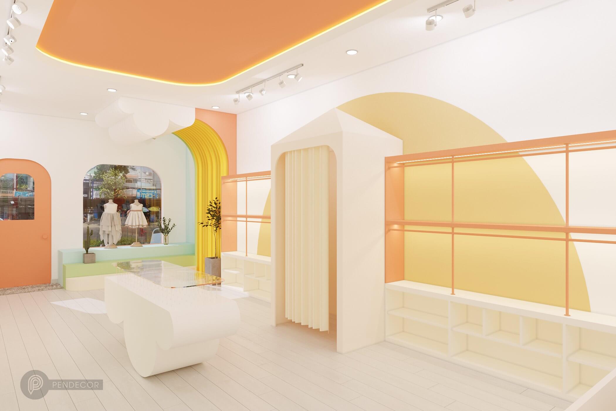 thiết kế shop bỉm sữa Pendecor