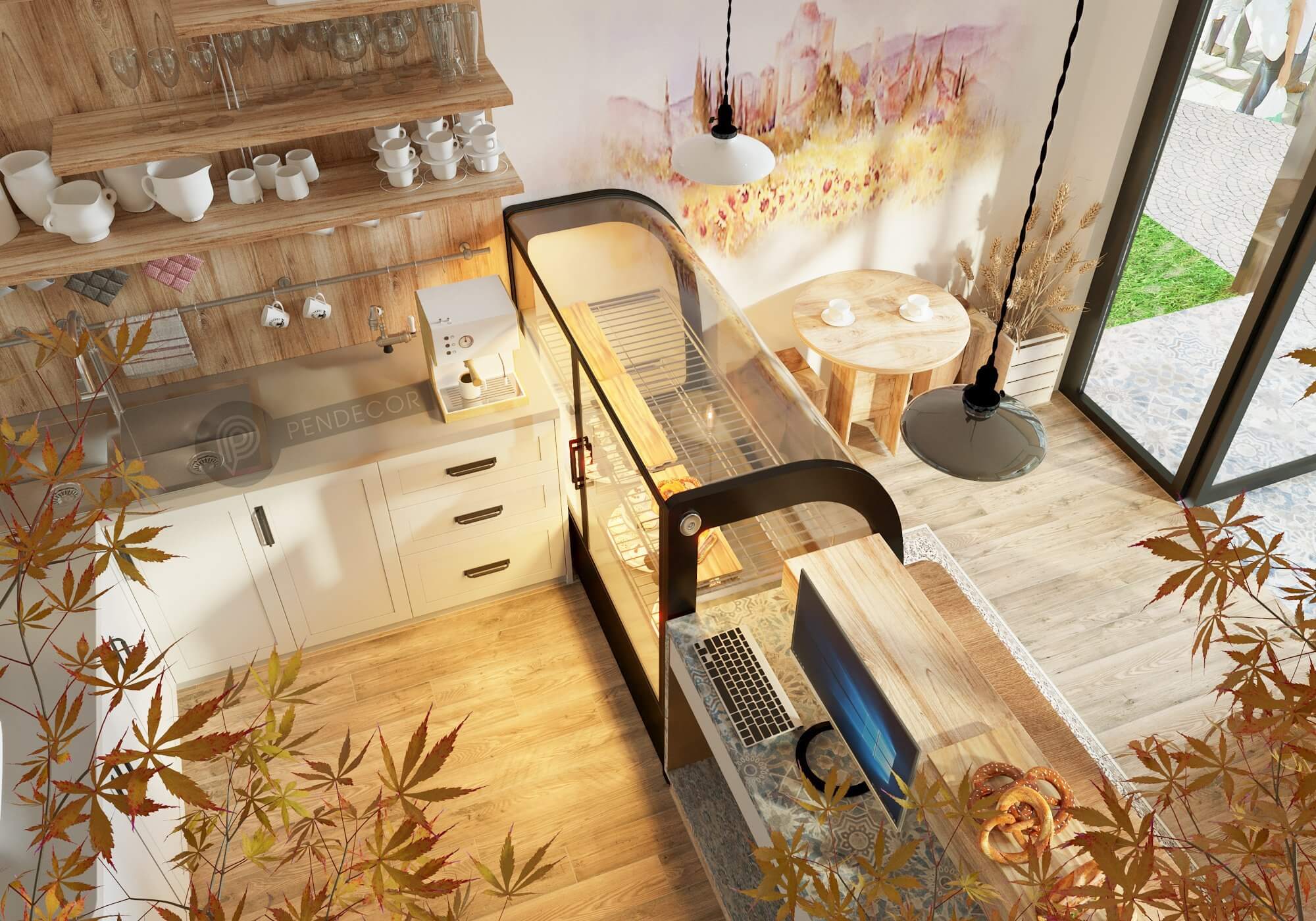 thiết kế trang trí cửa hàng Pendecor