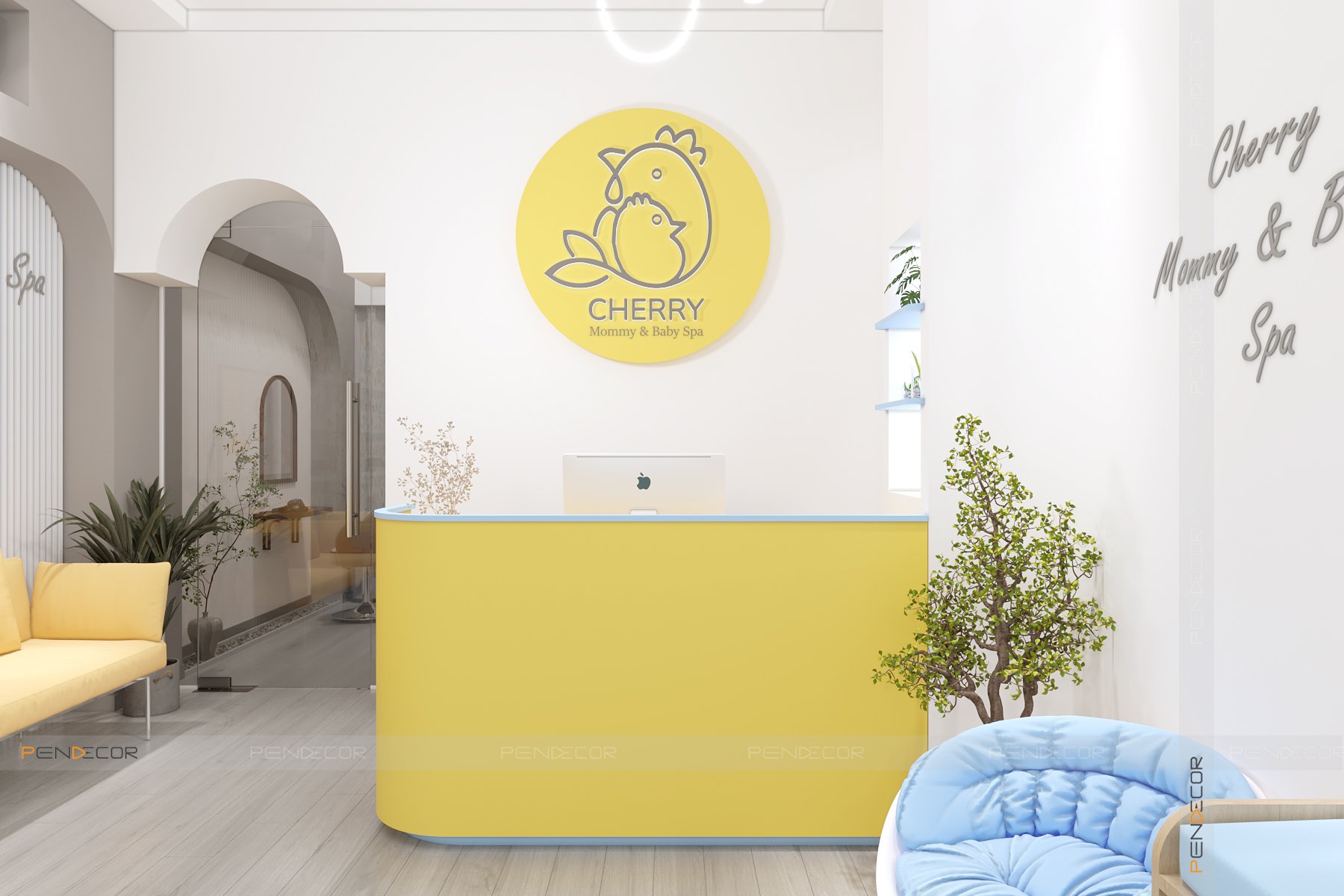 thiết kế quầy lễ tân đẹp