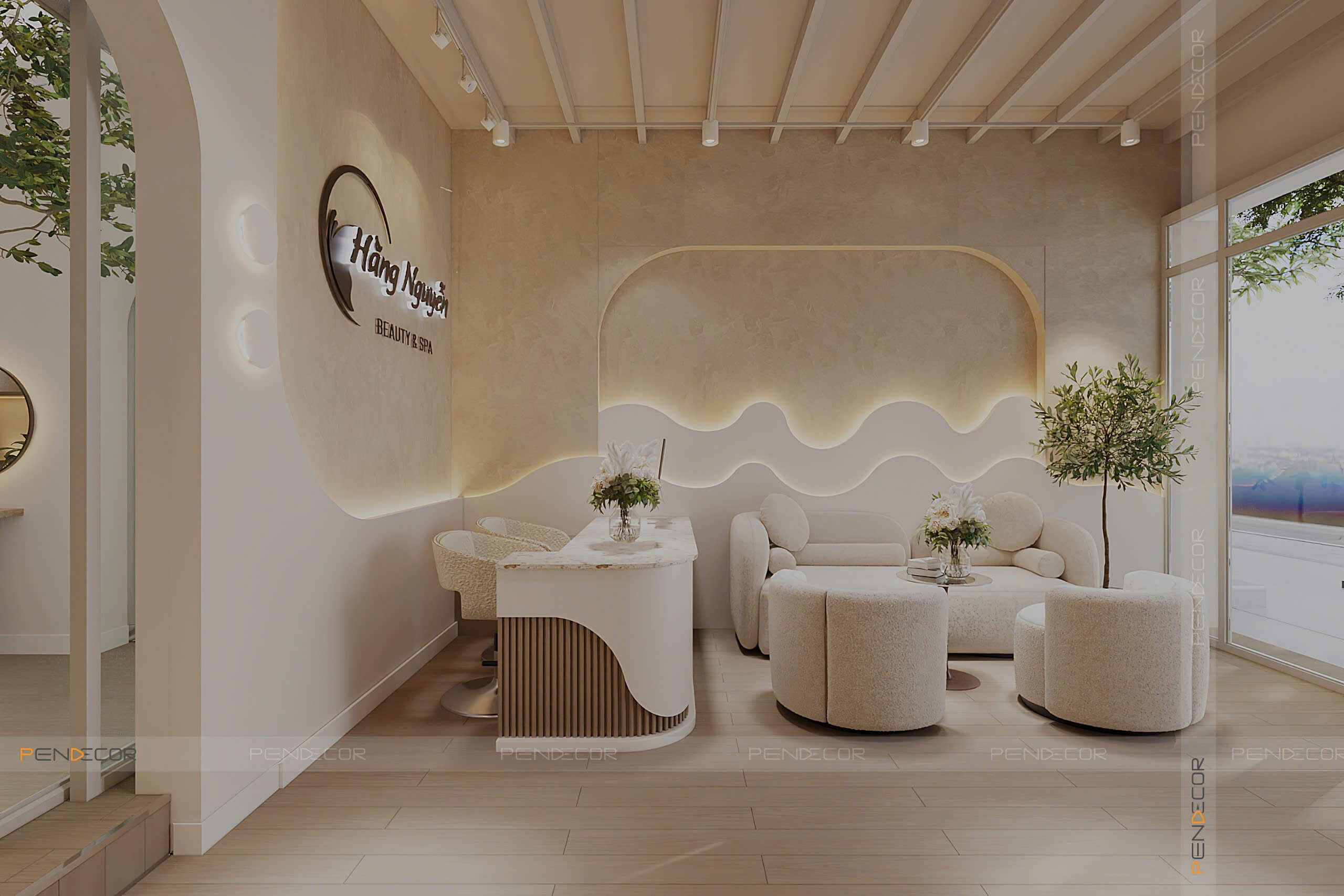 mẫu quầy spa đẹp Pendecor