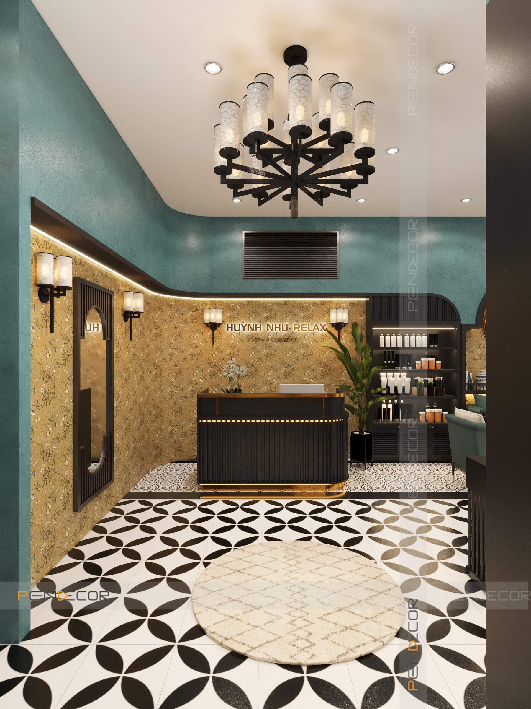 quầy lễ tân spa đẹp Pendecor