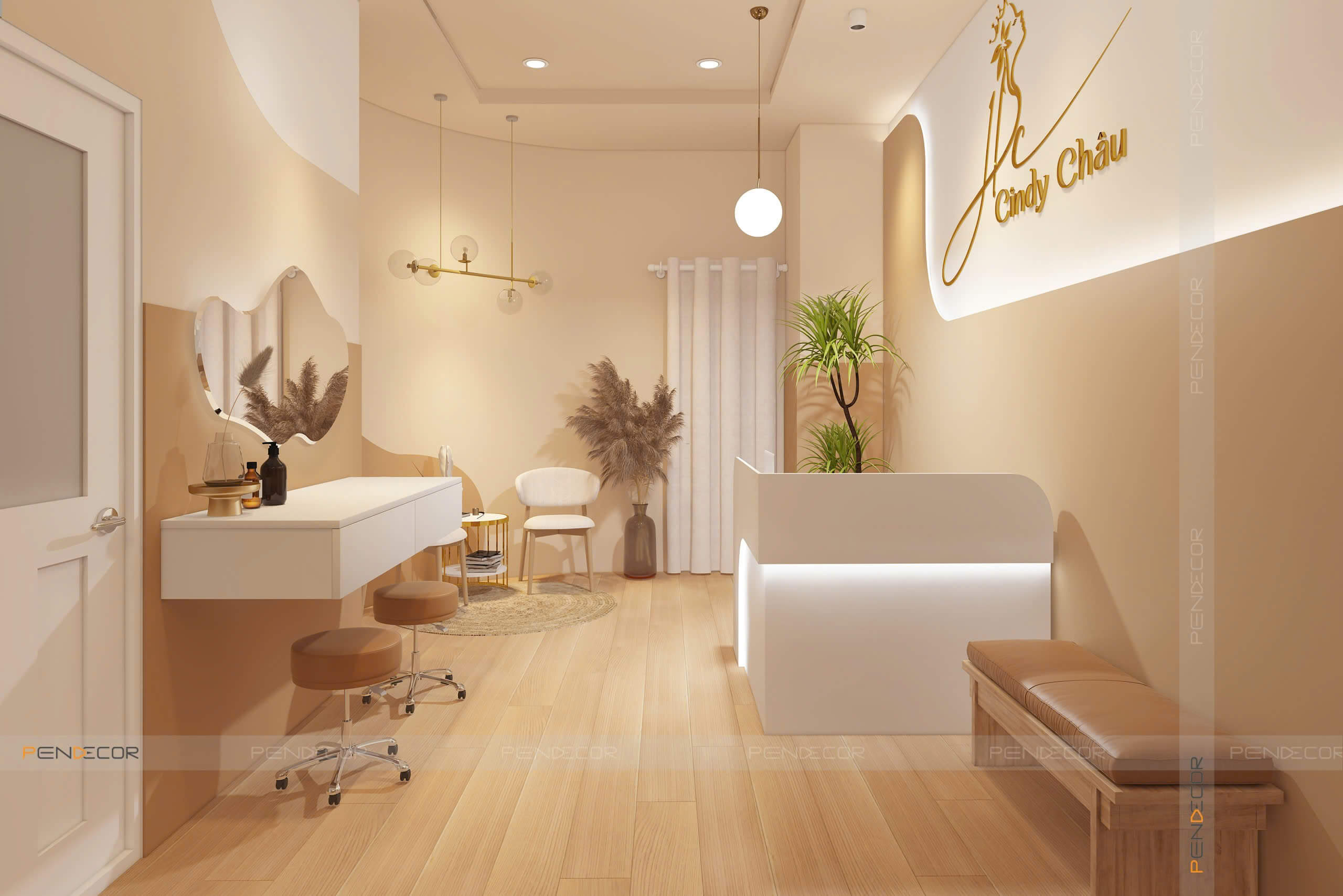 thiết kế spa gội đầu dưỡng sinh Pendecor