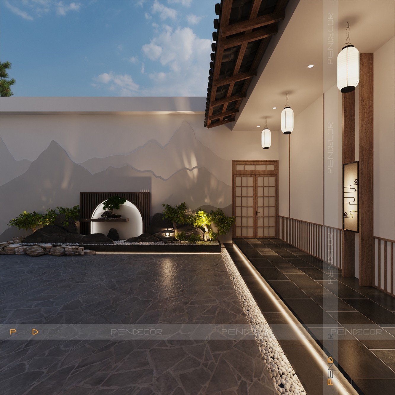 setup phòng gội đầu dưỡng sinh Pendecor