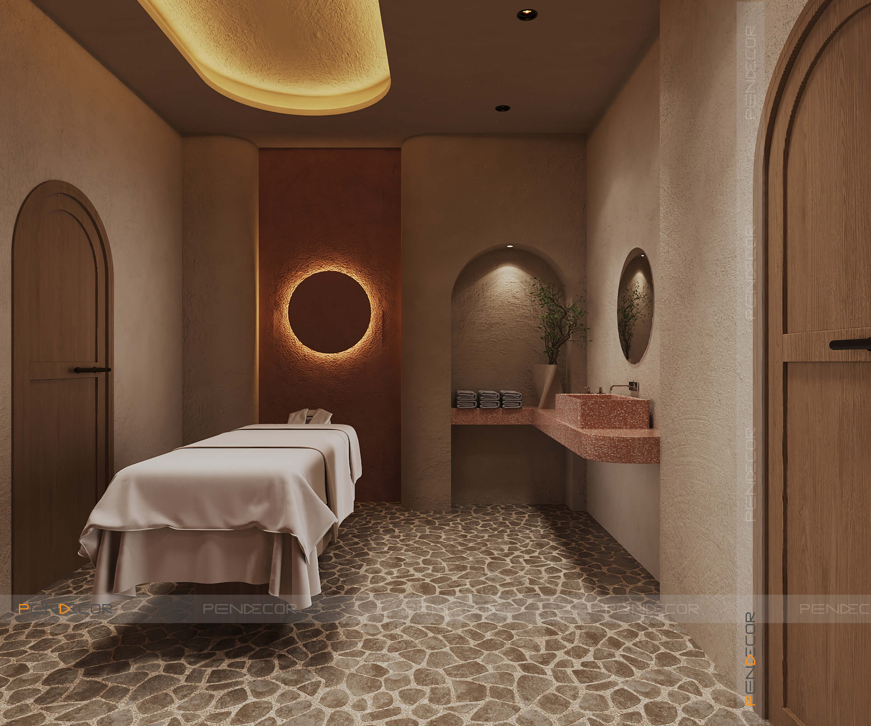 thiet ke phong massage Pendecor