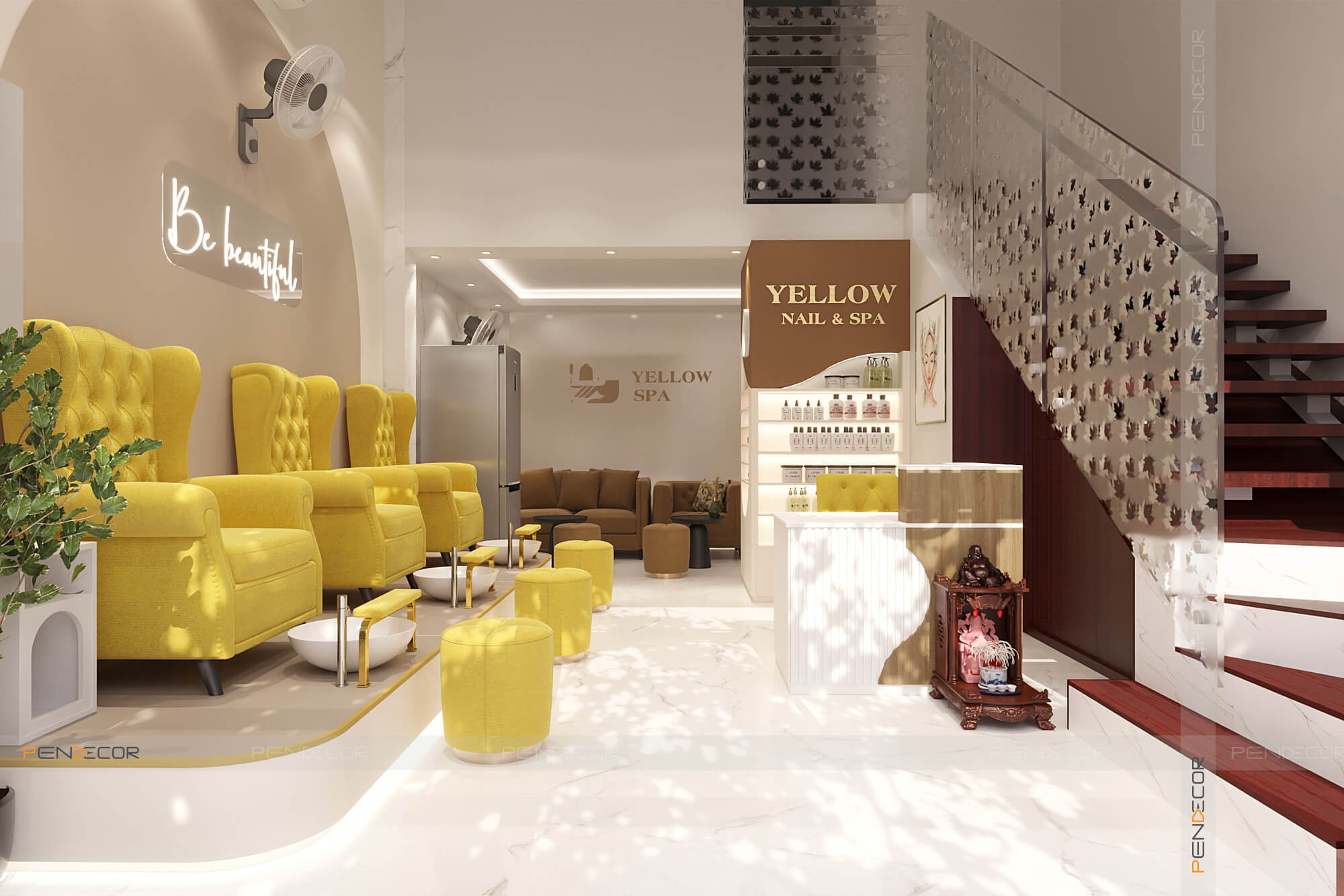 chi phí thiết kế spa Pendecor