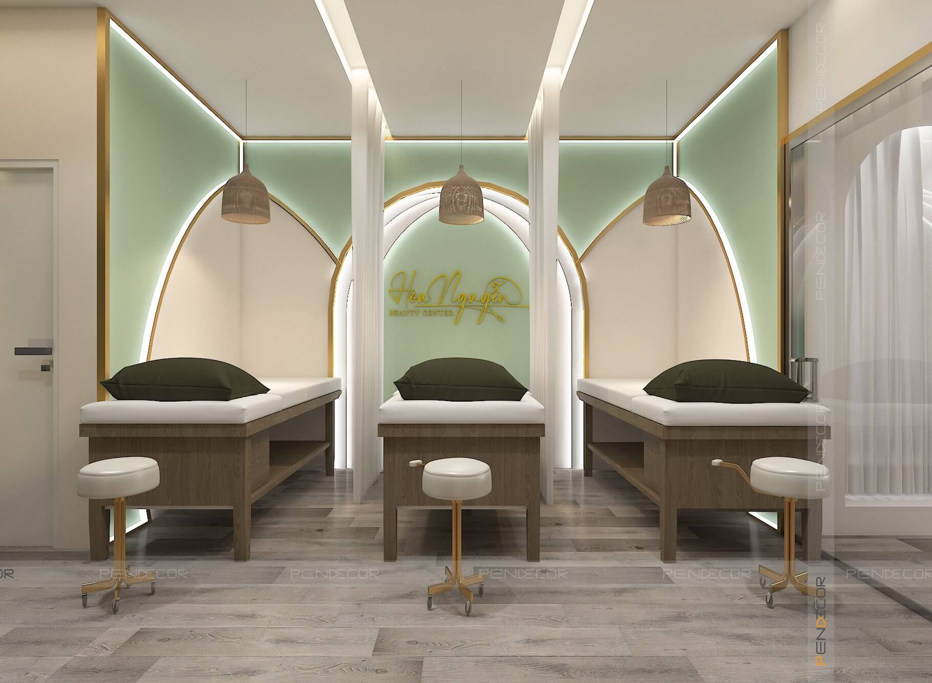 thiết kế cửa hàng phun xăm