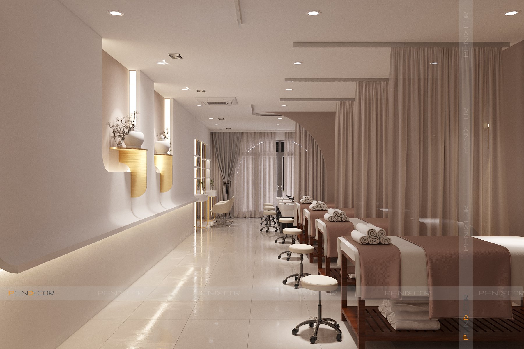 thiết kế phòng phun xăm nhỏ