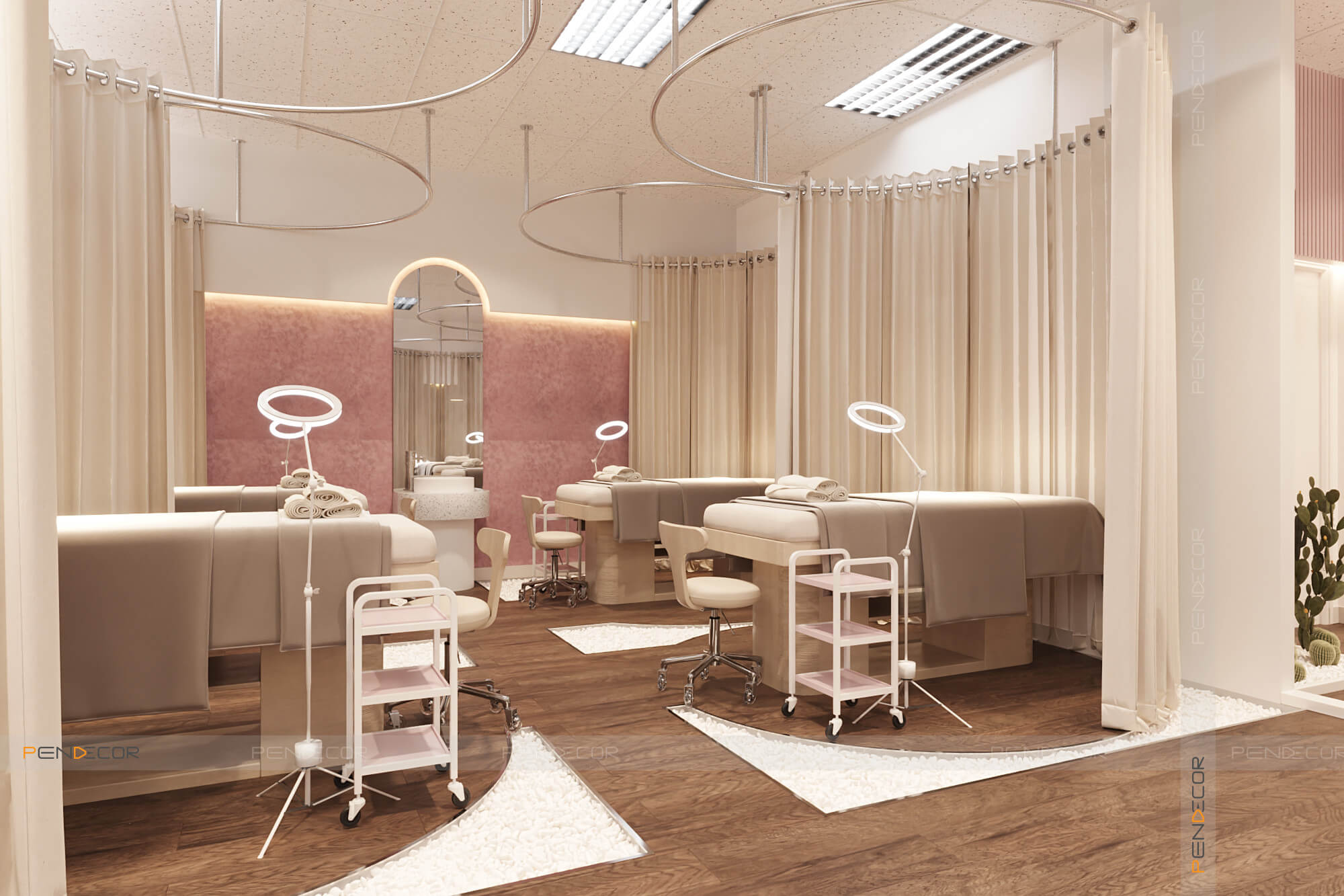 thiết kế phòng phun xăm nhỏ Pendecor