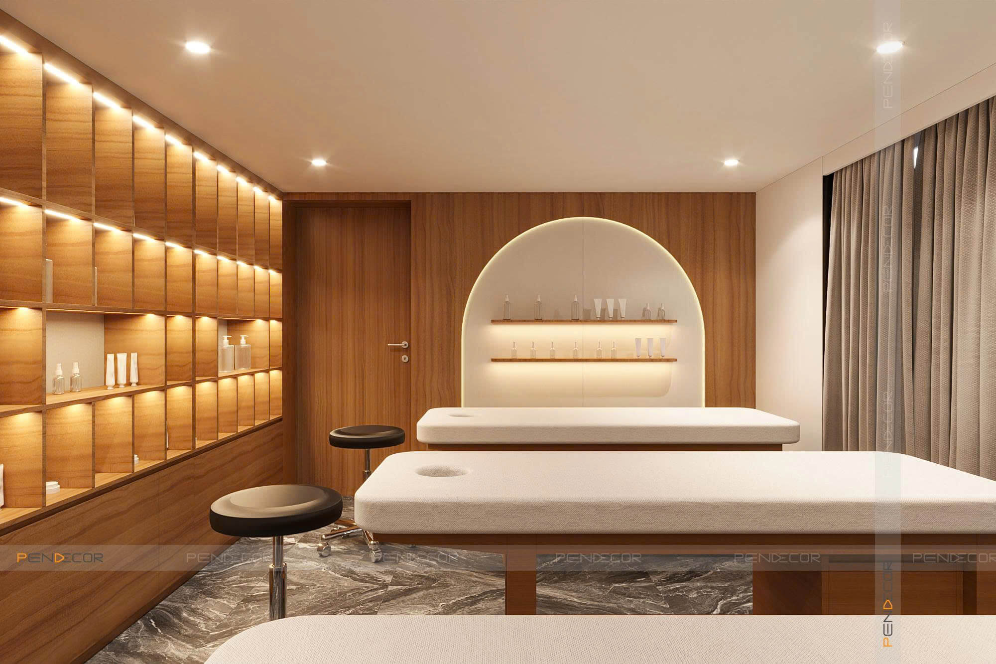 thiết kế phòng phun xăm nhỏ Pendecor