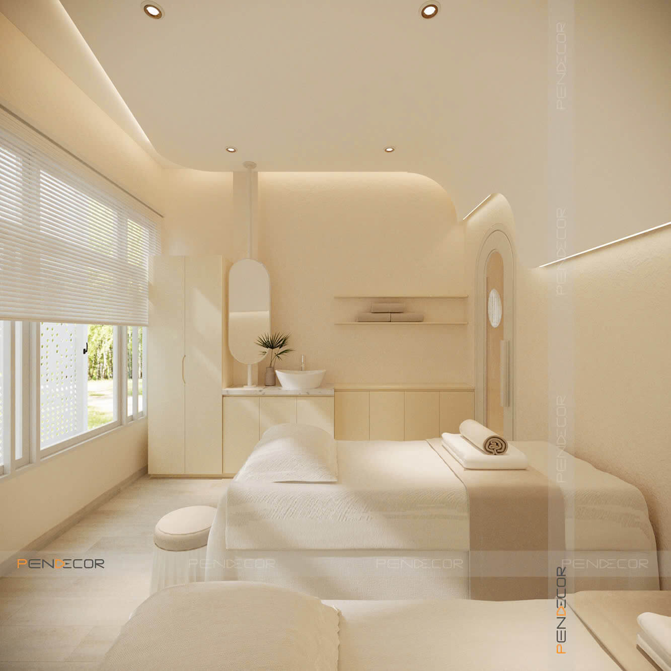 spa mini thiết kế spa nhỏ xinh Pendecor